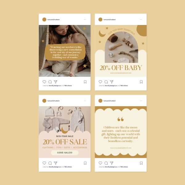 Boho Baby Instagram Canva Templates - Image 4