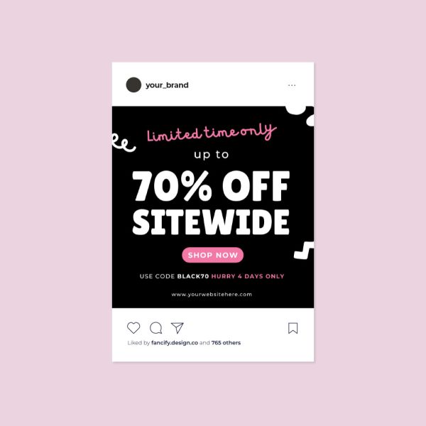 Black Friday Bright Kids Instagram Canva Templates - Image 3