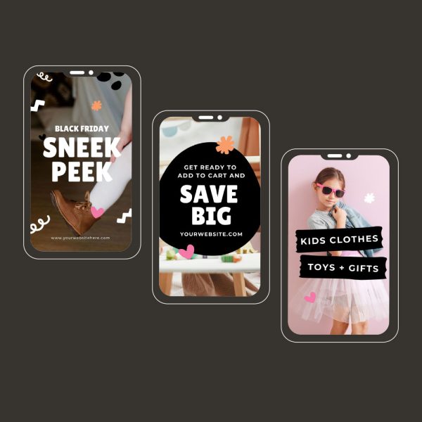 Black Friday Bright Kids Instagram Canva Templates - Image 4